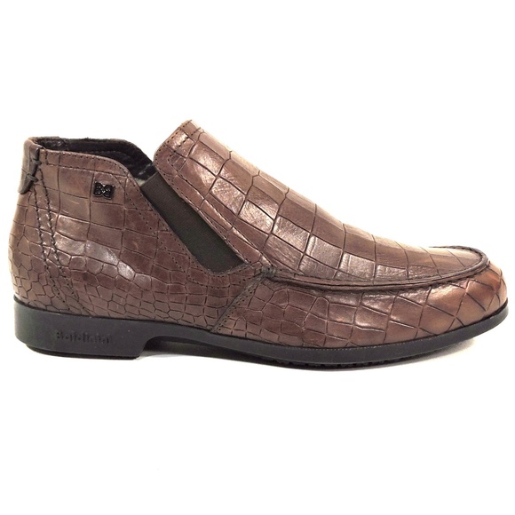 BALDININI ?? MEN\'S BROWN SOFT LEATHER WINTER FUR LINING CHELSEA BOOTIE